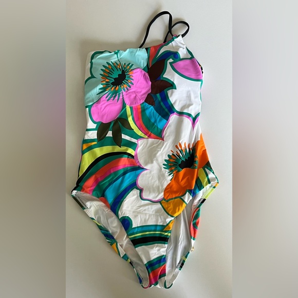 NWT La Blanca Sun Catcher Lace Back One Shoulder One Piece Size 8 - Picture 1 of 3